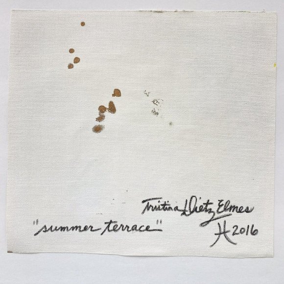 Summer Terrace - Original Art Mixed Media Painting Frame Ready Artwork 11”x14” - Picture 9 of 10